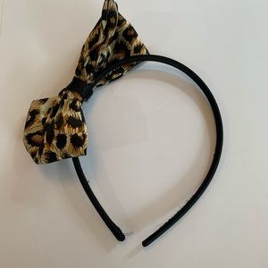 Leopard print bow headband